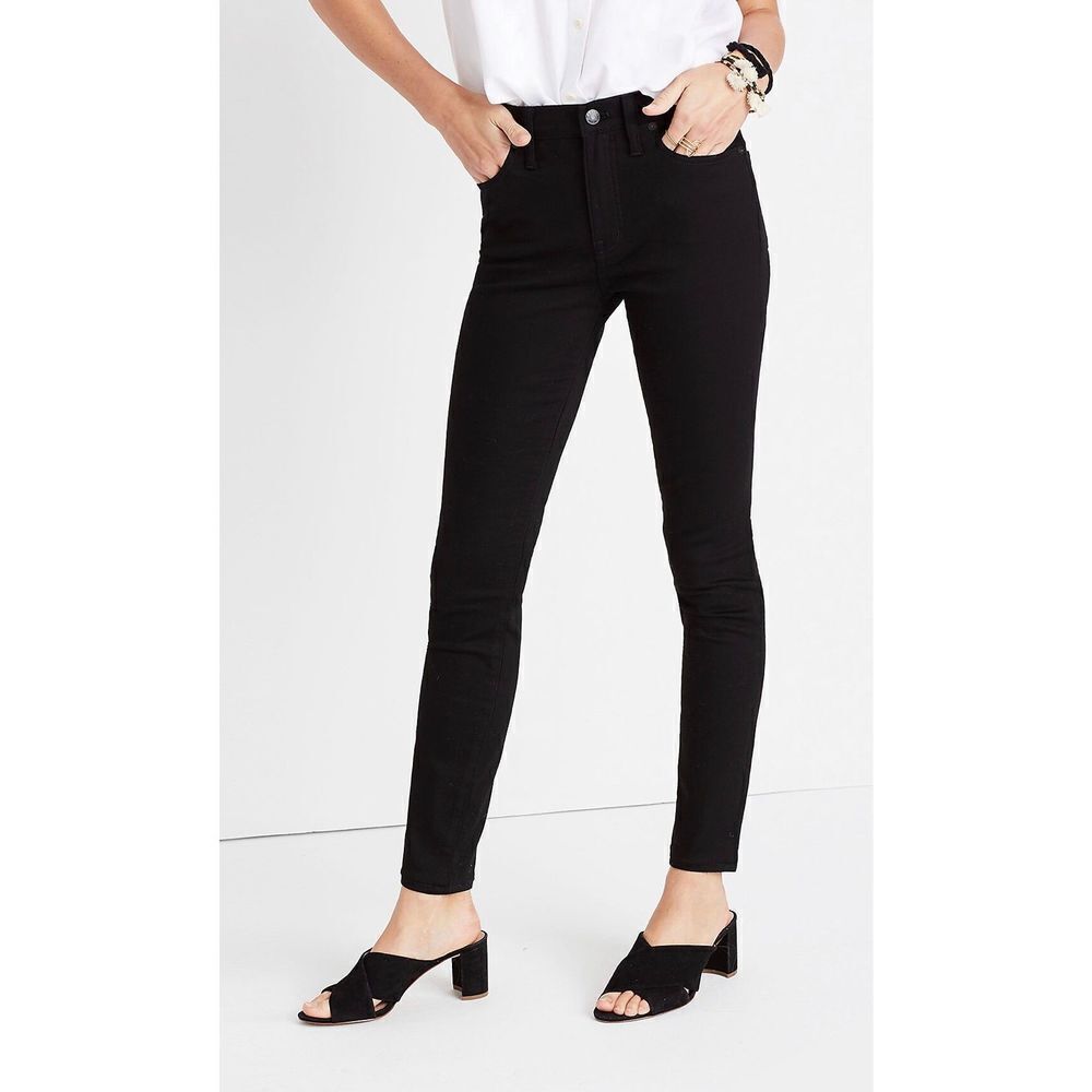 Madewell Women's 9" High Rise Skinny Denim Jeans‎ Isko Stay Black Size 28